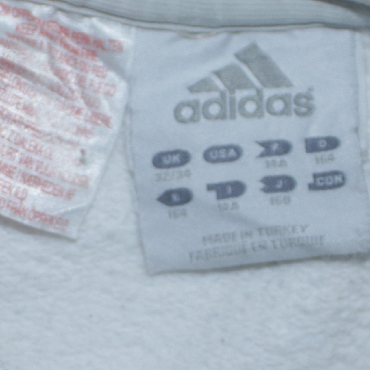 Adidas Boys White Crew Neck Pullover Sweatshirt Size 164 Regular Fit