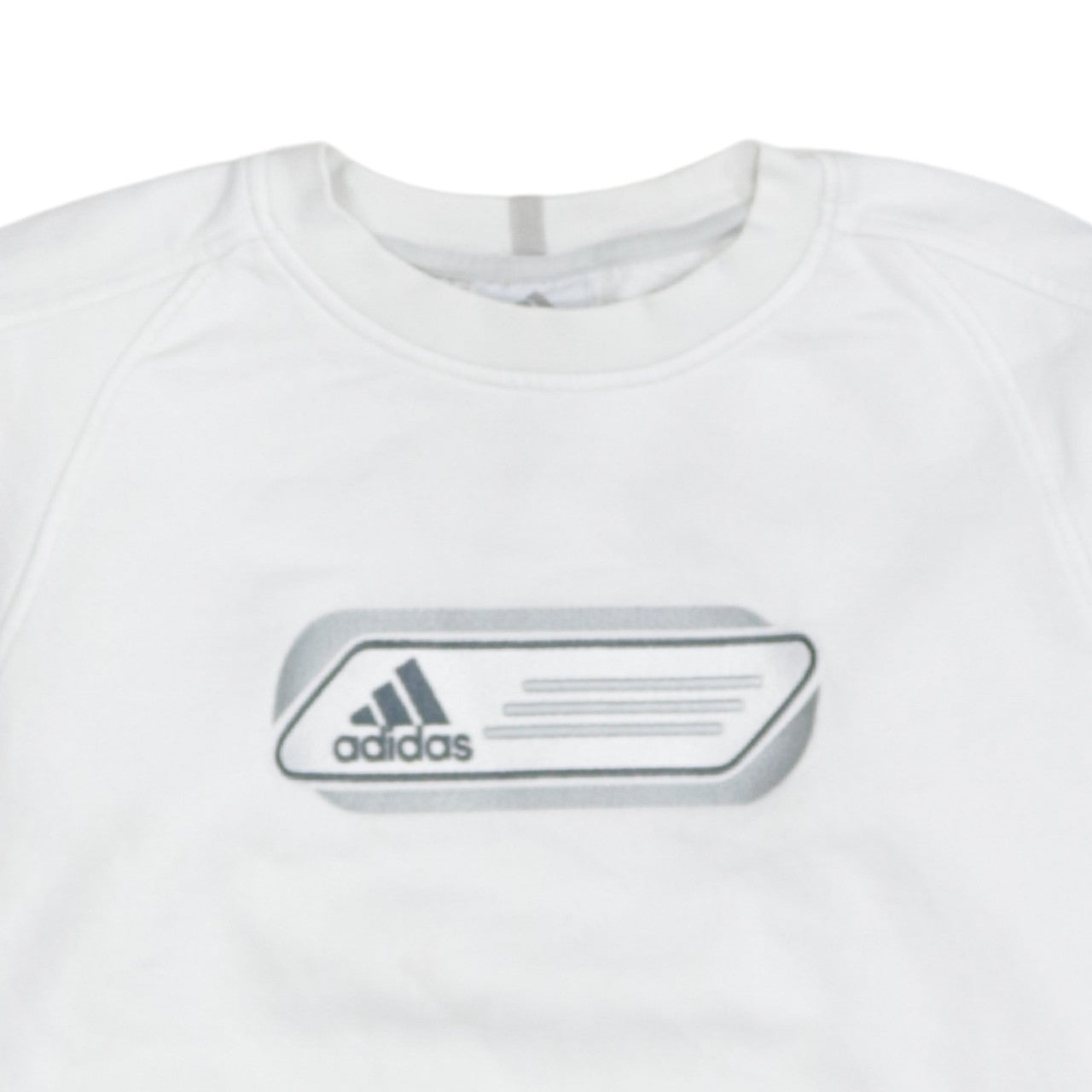 Adidas Boys White Crew Neck Pullover Sweatshirt Size 164 Regular Fit