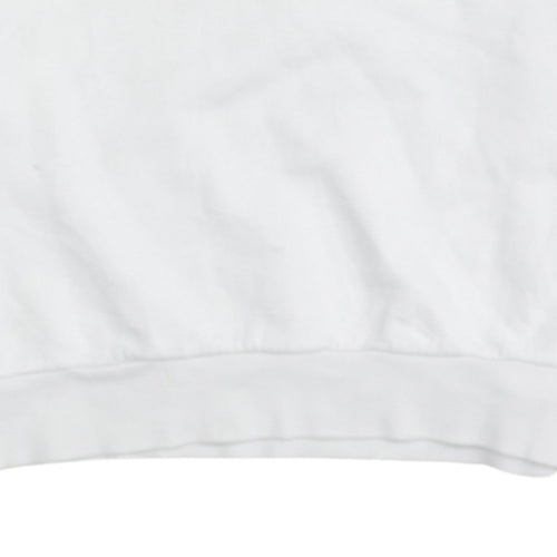 Adidas Boys White Crew Neck Pullover Sweatshirt Size 164 Regular Fit