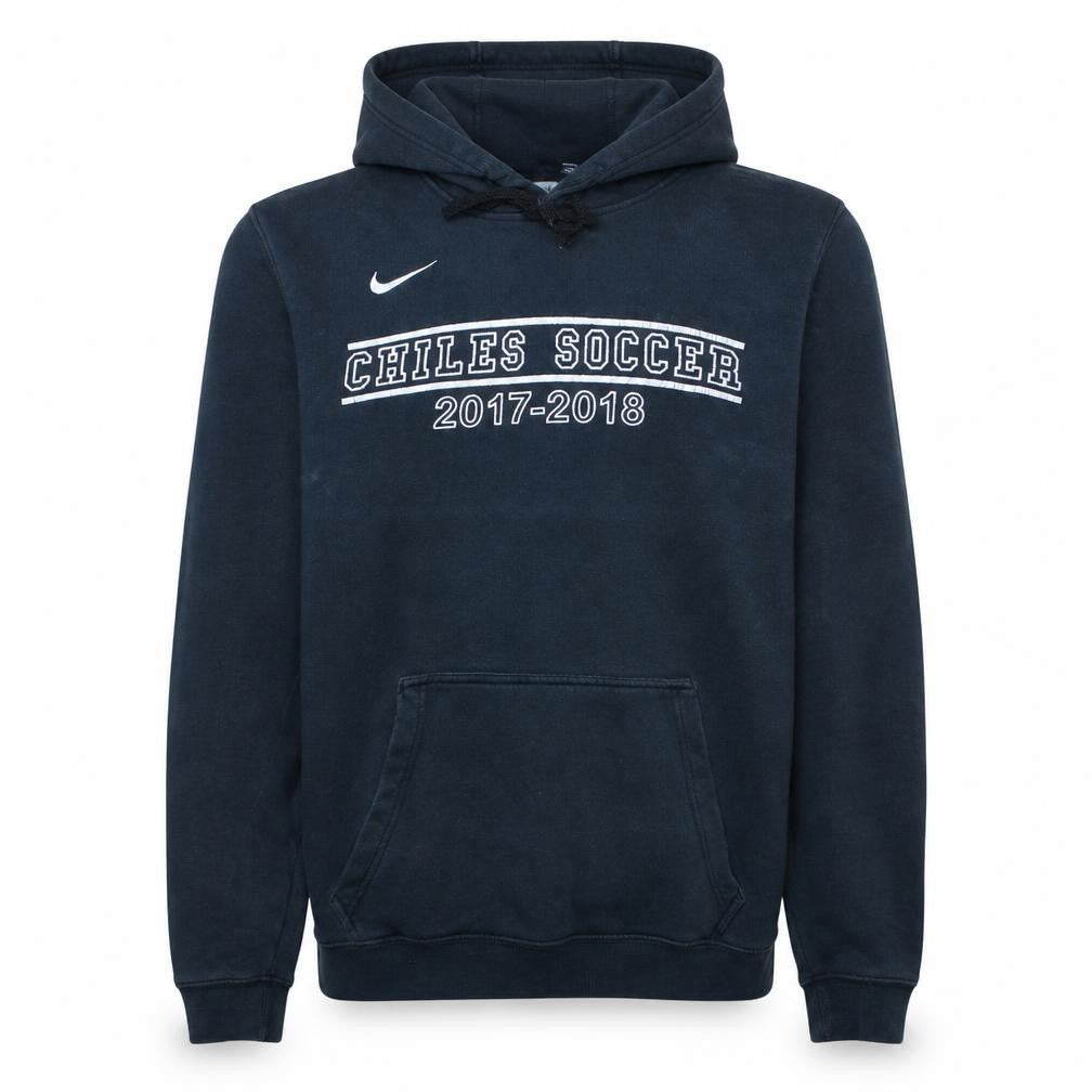Front view of Nike Men's Black Chiles Soccer Pullover Hoodie, size M