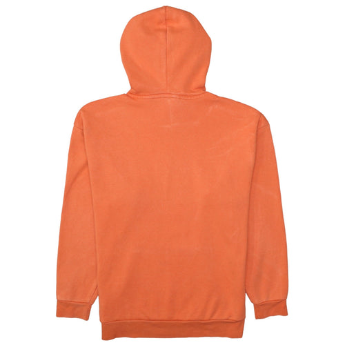 Adidas Womens Orange Hooded Pullover Sweatshirt Size 8 Cotton Logo