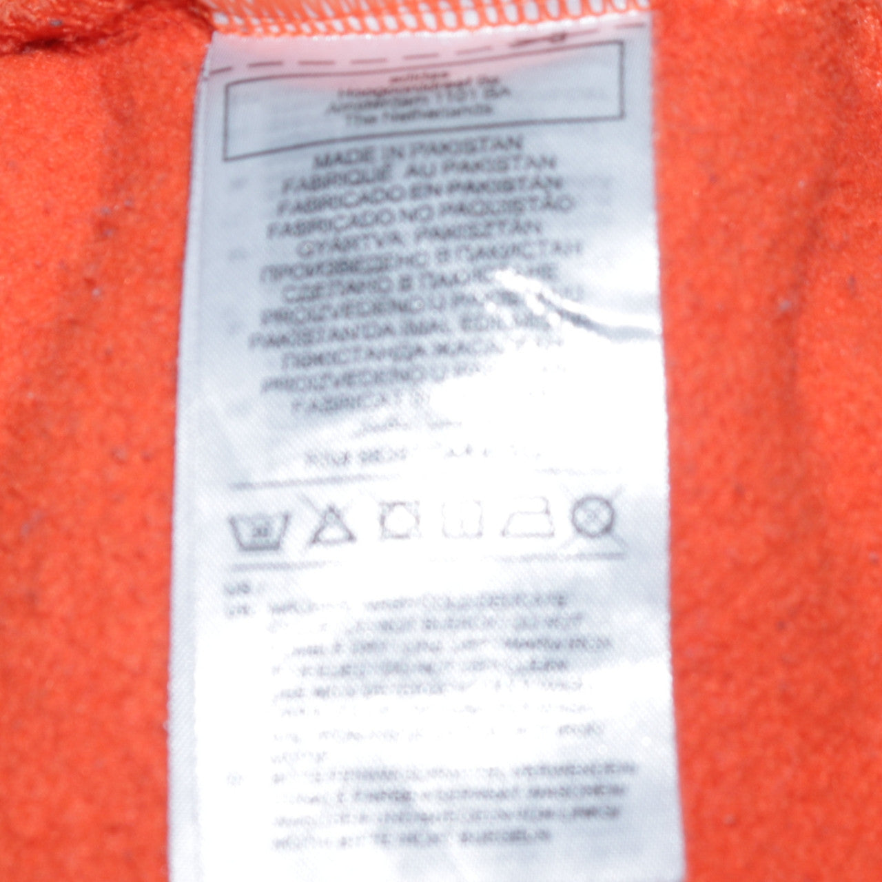 Adidas Womens Orange Hooded Pullover Sweatshirt Size 8 Cotton Logo