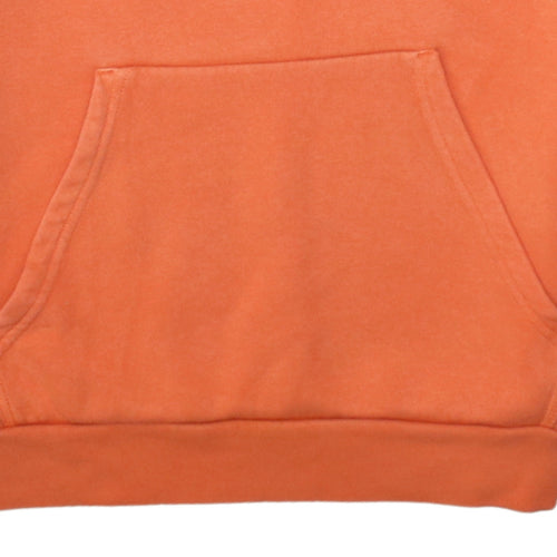 Adidas Womens Orange Hooded Pullover Sweatshirt Size 8 Cotton Logo