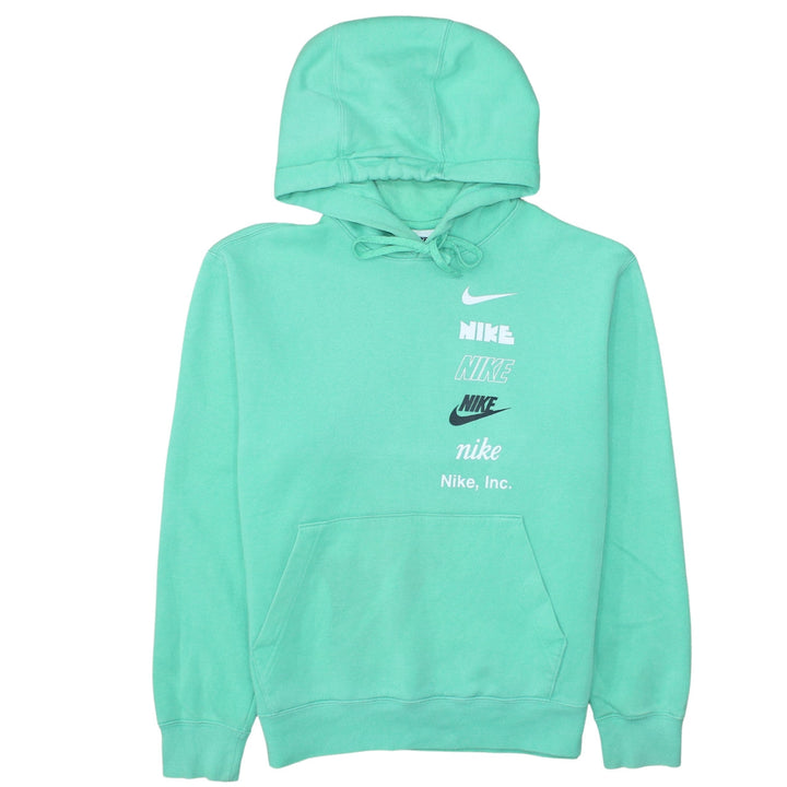 Nike Women's Green Pullover Hoodie Small Graphic Print Cotton Blend