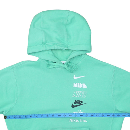 Nike Women's Green Pullover Hoodie Small Graphic Print Cotton Blend