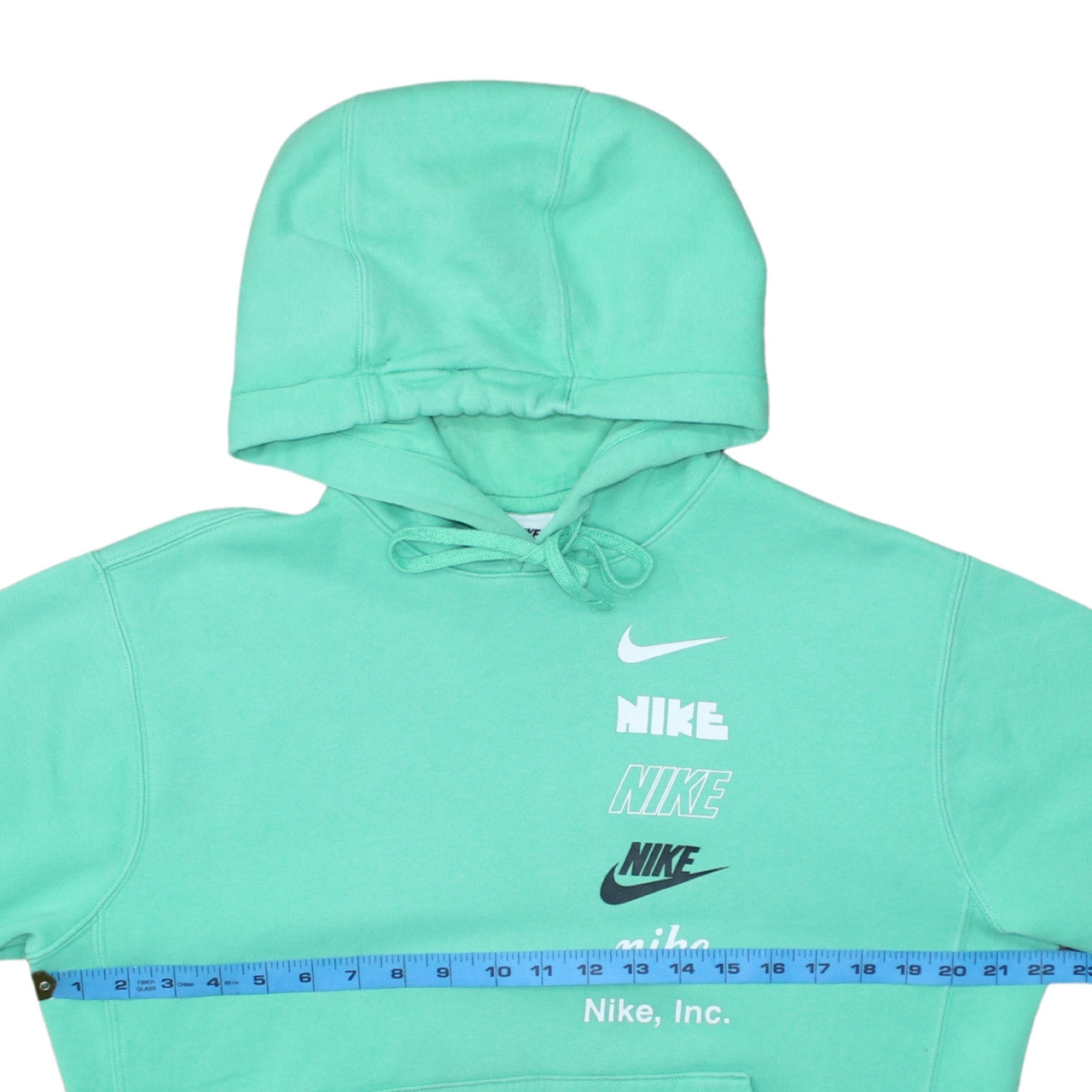 Nike Women's Green Pullover Hoodie Small Graphic Print Cotton Blend