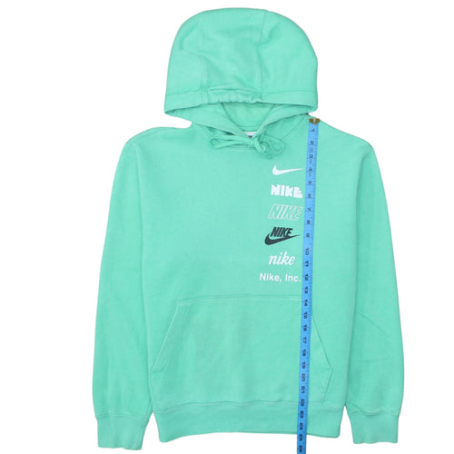 Nike Women's Green Pullover Hoodie Small Graphic Print Cotton Blend