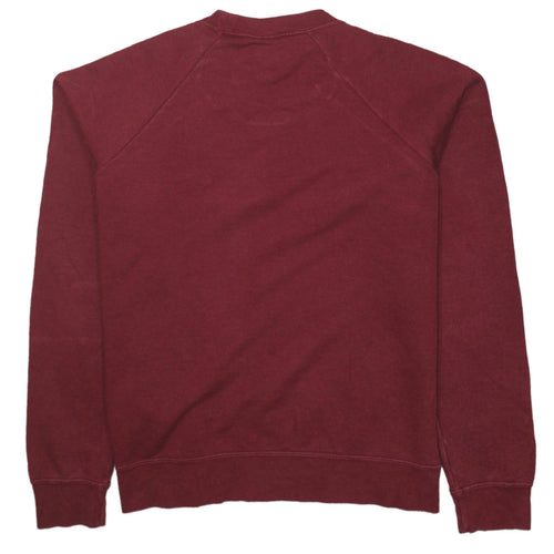 Nike Womens Burgundy Crew Neck Sweatshirt Size S Classic Logo Pullover