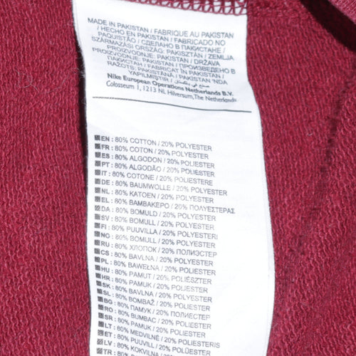 Nike Womens Burgundy Crew Neck Sweatshirt Size S Classic Logo Pullover
