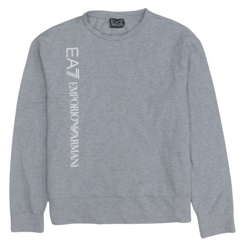 Emporio Armani Men’s Grey Logo Pullover Sweatshirt Size M