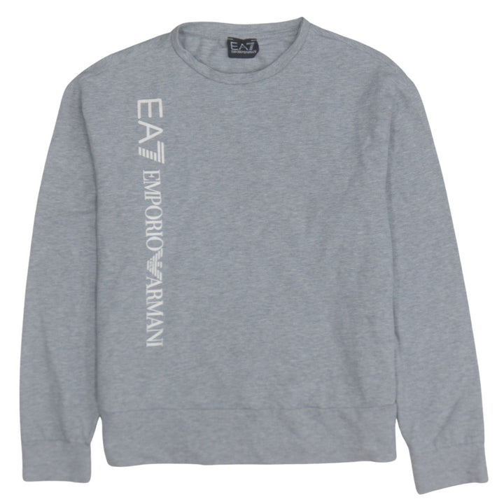 Emporio Armani Men’s Grey Logo Pullover Sweatshirt Size M