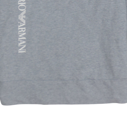 Emporio Armani Men’s Grey Logo Pullover Sweatshirt Size M