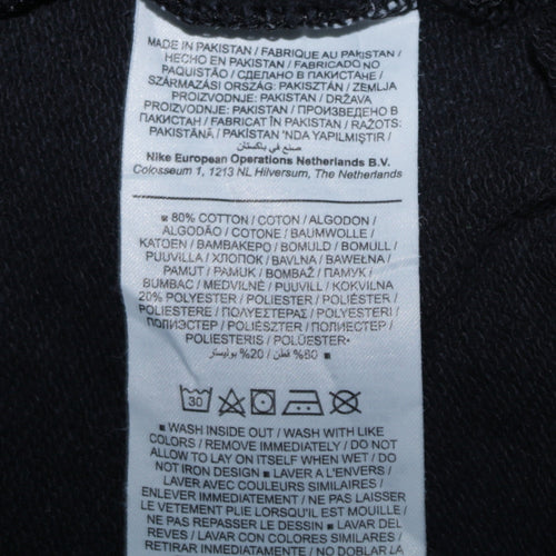 Nike Womens Black Medium Pullover Sweatshirt Cotton Blend Logo Print