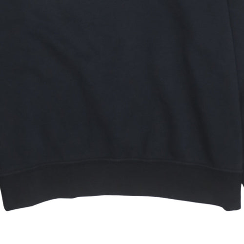 Nike Womens Black Medium Pullover Sweatshirt Cotton Blend Logo Print