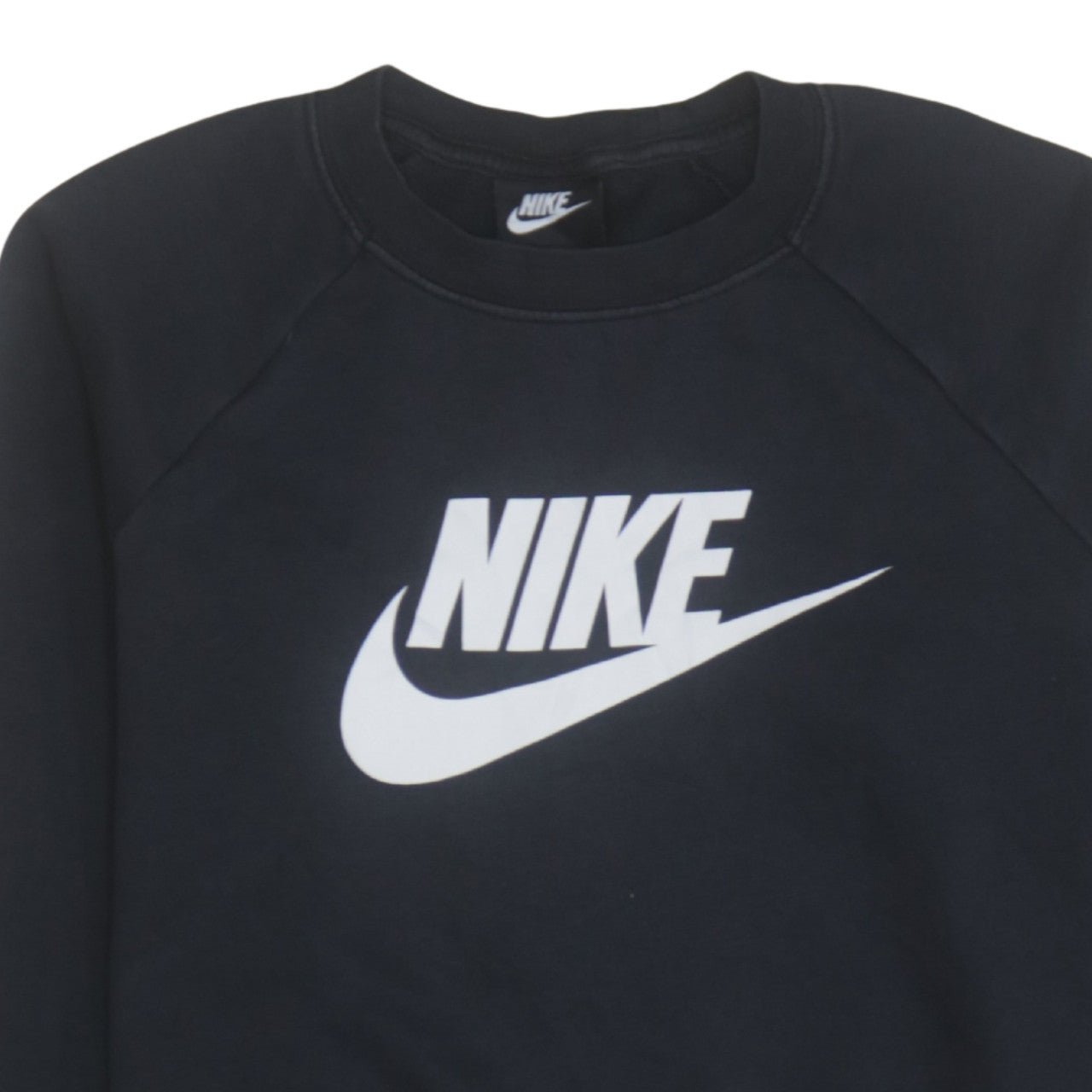 Nike Womens Black Medium Pullover Sweatshirt Cotton Blend Logo Print