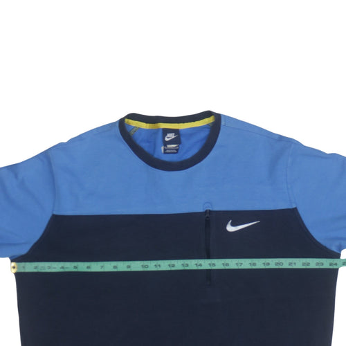 Nike Men's Blue XL Pullover Sweatshirt Crew Neck Zip Pocket
