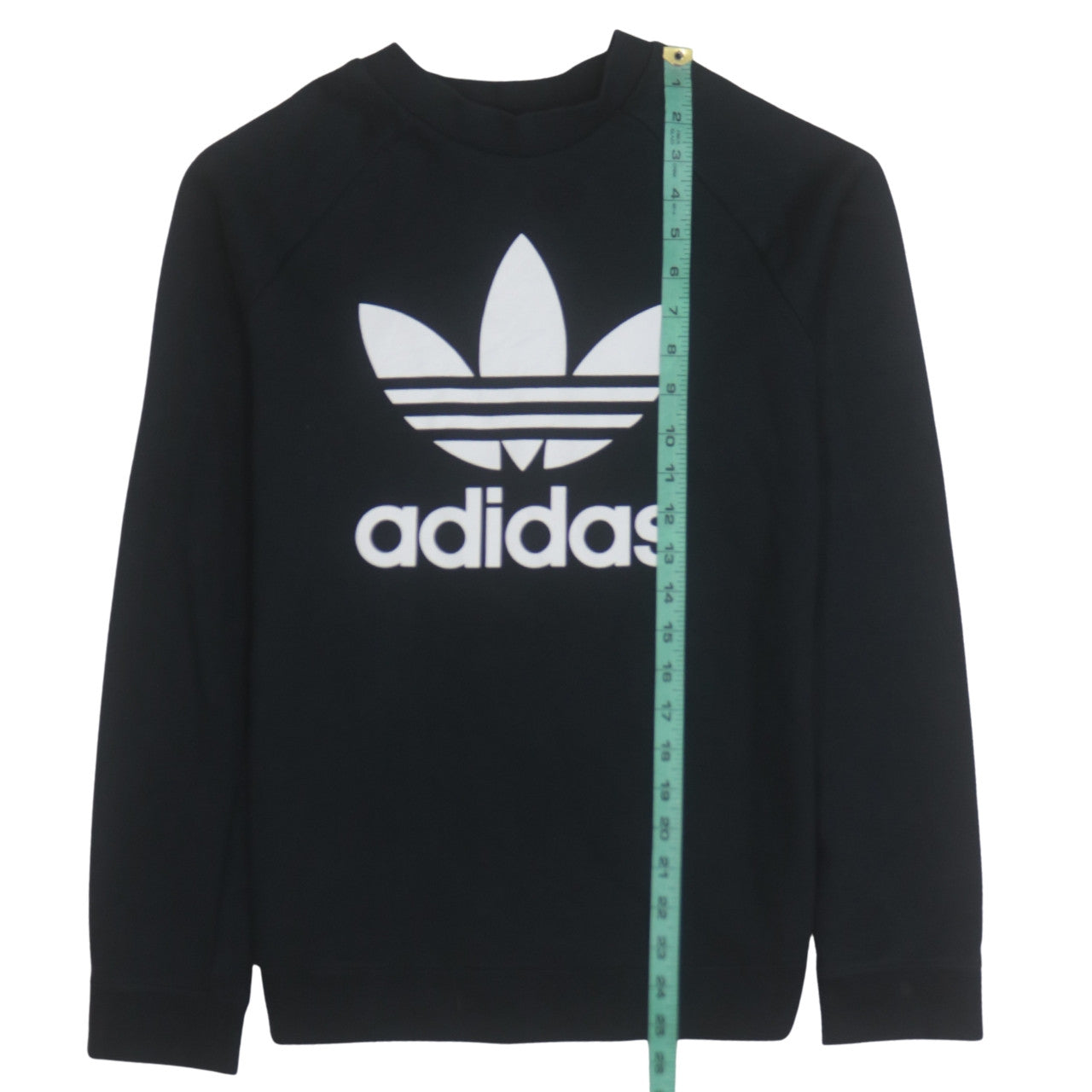 Adidas Womens Black Size 12 Crew Neck Logo Pullover Sweatshirt
