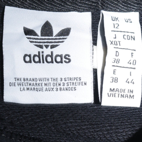 Adidas Womens Black Size 12 Crew Neck Logo Pullover Sweatshirt