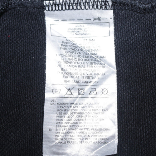 Adidas Womens Black Size 12 Crew Neck Logo Pullover Sweatshirt