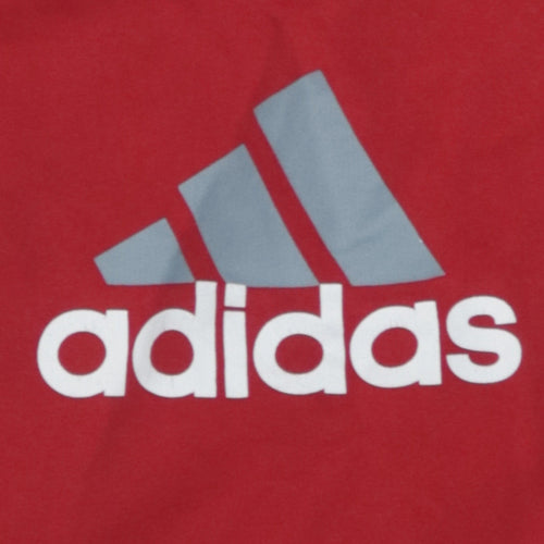 Adidas Boys Red Crew Neck Pullover Sweatshirt 13-14 Years Logo Graphic
