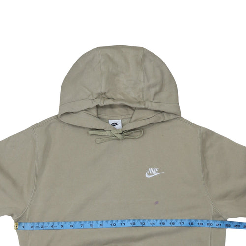 Nike Women’s Beige Pullover Hoodie Small Logo Cotton Blend