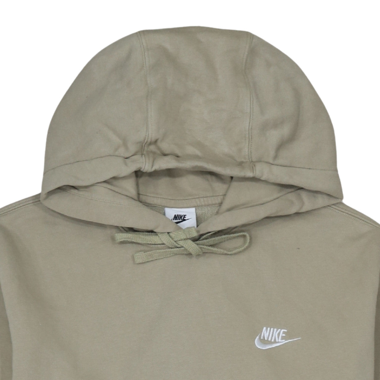 Nike Women’s Beige Pullover Hoodie Small Logo Cotton Blend