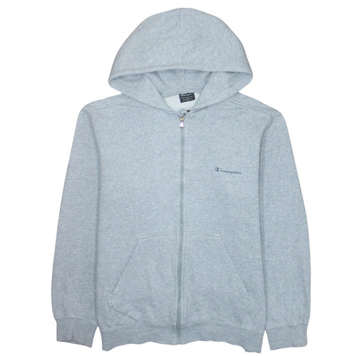 Champion Men's Grey Full Zip Hoodie L Fleece Sweatshirt