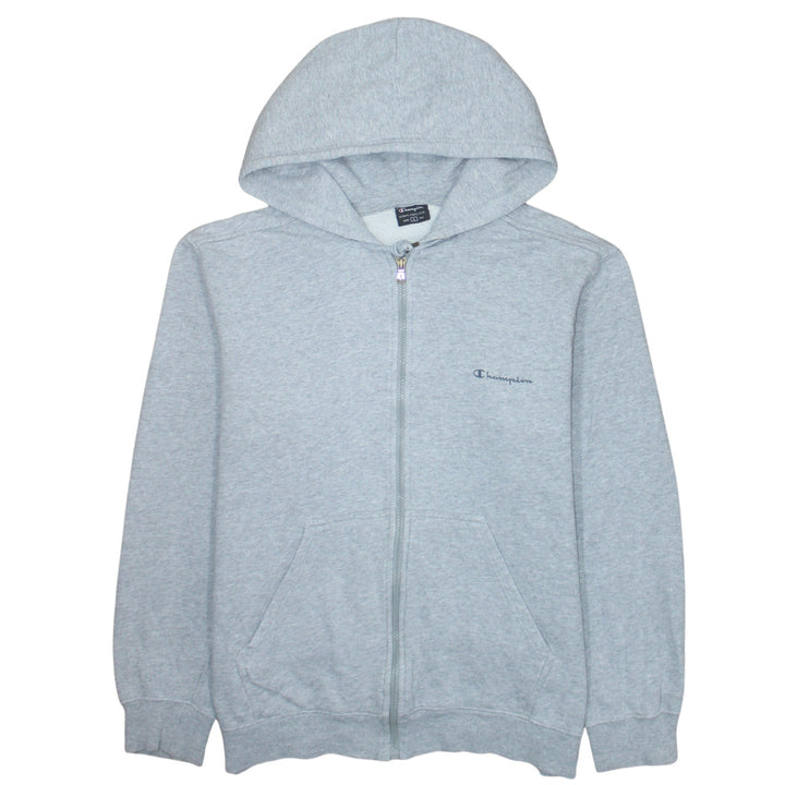 Champion Men's Grey Full Zip Hoodie L Fleece Sweatshirt