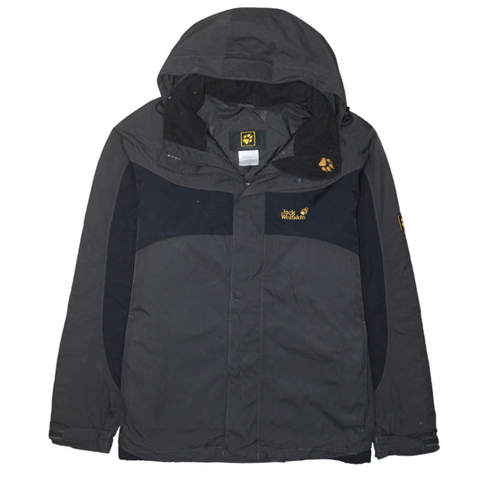 Jack Wolfskin Men's Grey Hooded Waterproof Parka Jacket L 42in