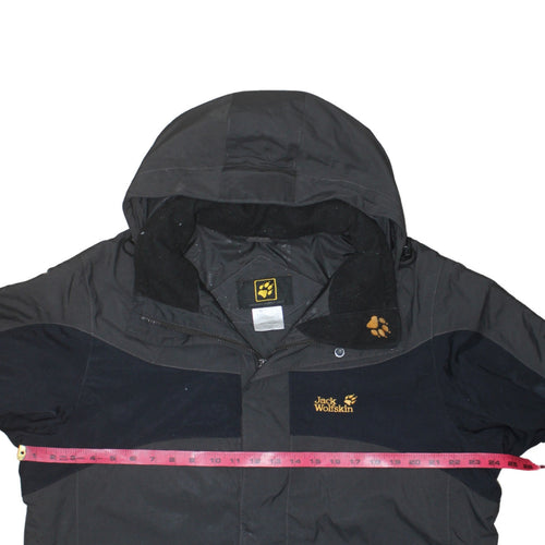 Jack Wolfskin Men's Grey Hooded Waterproof Parka Jacket L 42in