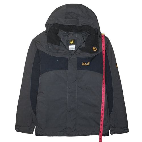 Jack Wolfskin Men's Grey Hooded Waterproof Parka Jacket L 42in