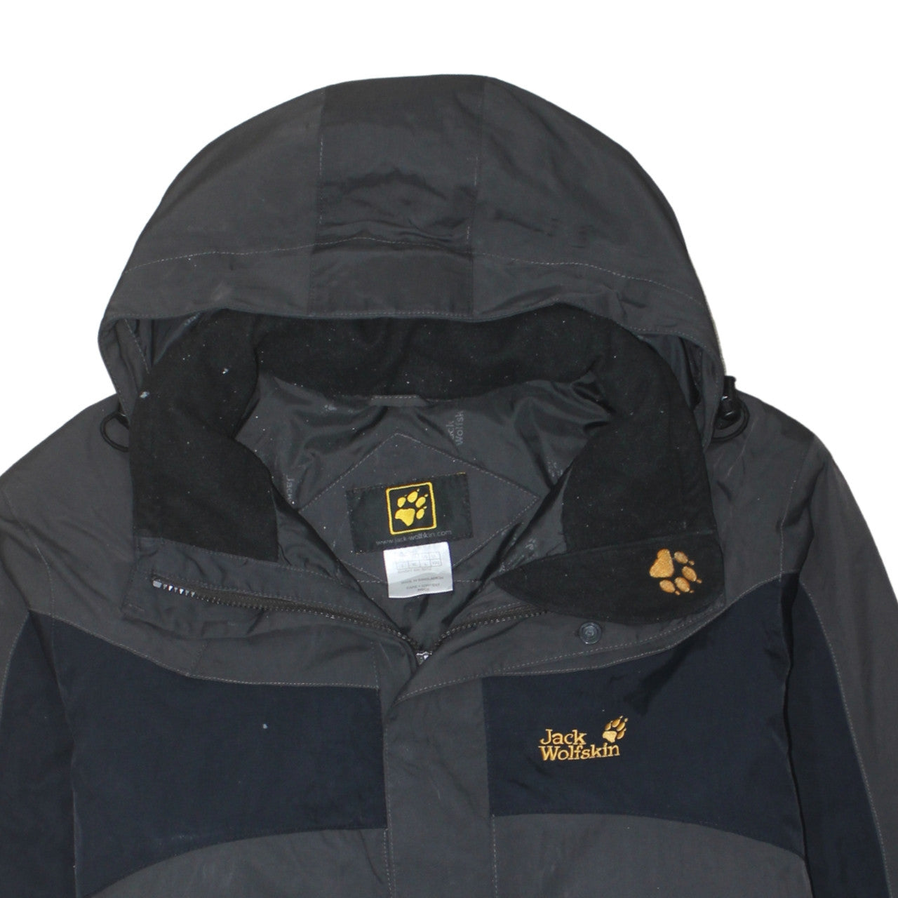 Jack Wolfskin Men's Grey Hooded Waterproof Parka Jacket L 42in