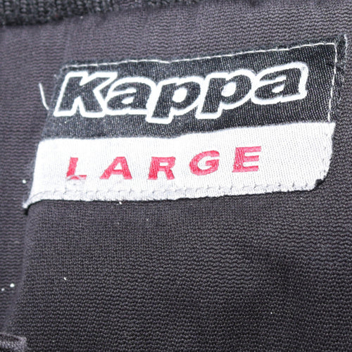 Kappa Men's Black Hooded Parka Jacket Size L Full Zip Cotton Blend