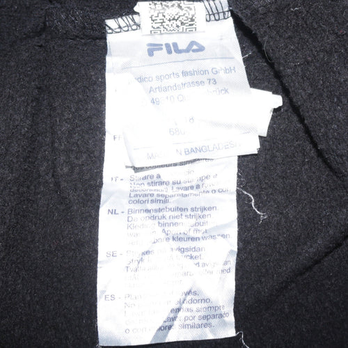 Kappa Men's Black Hooded Parka Jacket Size L Full Zip Cotton Blend