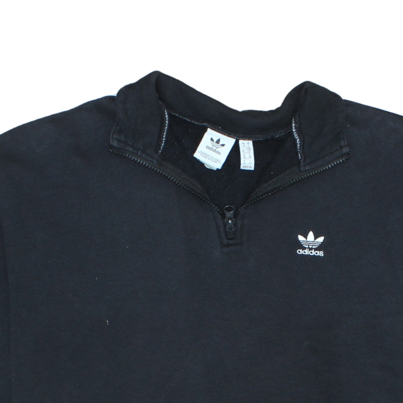 Adidas Women’s Black 1/4 Zip Sweatshirt Size UK 10 Cotton Blend