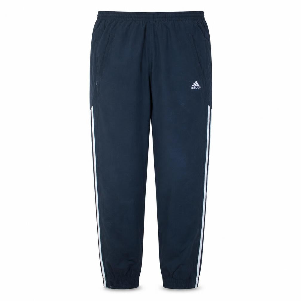 Front view of Adidas Men's Black M Regular Fit Sweatpants with Stripes