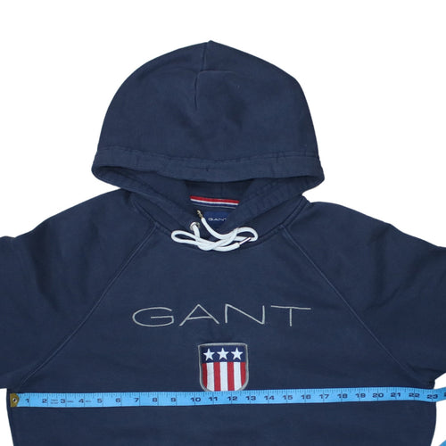 GANT Men's Blue Pullover Hoodie XL Embroidered Logo Fleece Sweatshirt
