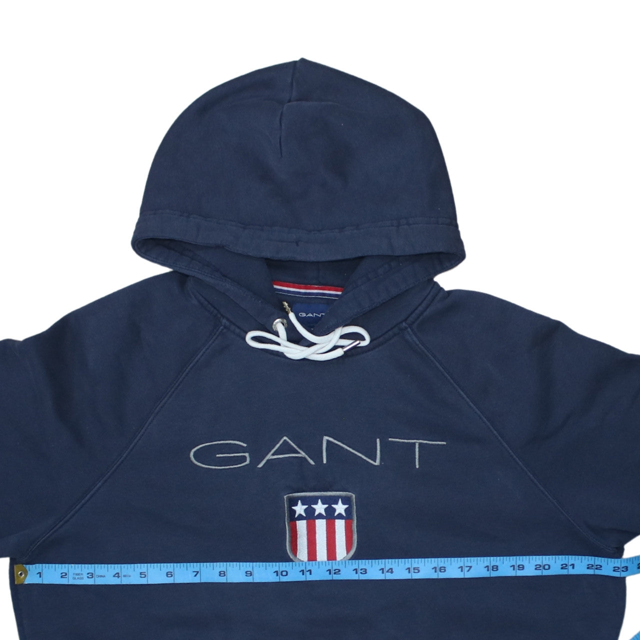 GANT Men's Blue Pullover Hoodie XL Embroidered Logo Fleece Sweatshirt