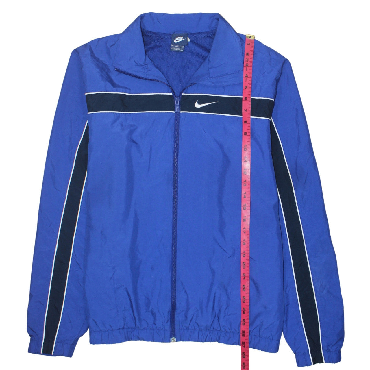 Nike Men's Blue Track Jacket Size L Polyester Full Zip Activewear