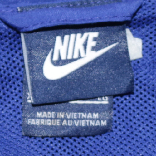 Nike Men's Blue Track Jacket Size L Polyester Full Zip Activewear