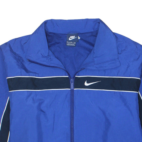 Nike Men's Blue Track Jacket Size L Polyester Full Zip Activewear