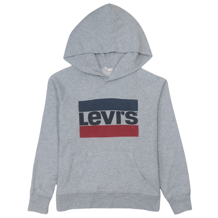 Levi's Grey XS Pullover Hoodie Teens Graphic Logo Sweatshirt