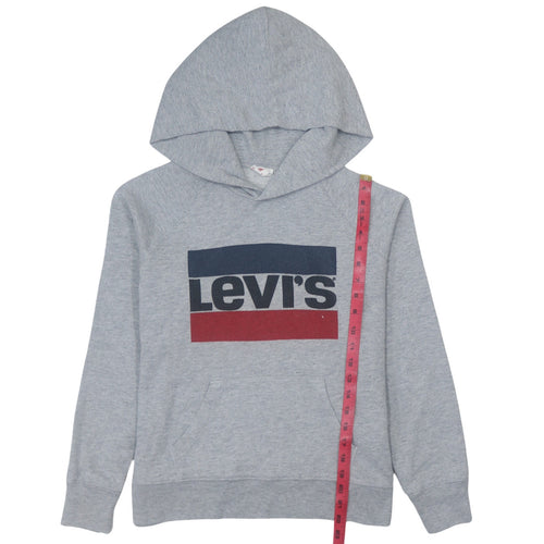 Levi's Grey XS Pullover Hoodie Teens Graphic Logo Sweatshirt