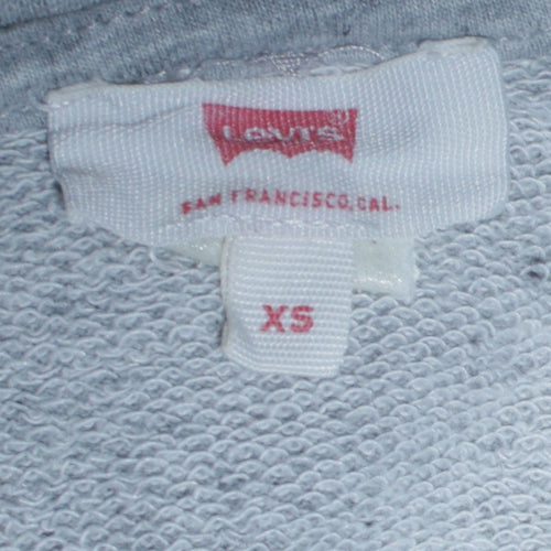 Levi's Grey XS Pullover Hoodie Teens Graphic Logo Sweatshirt