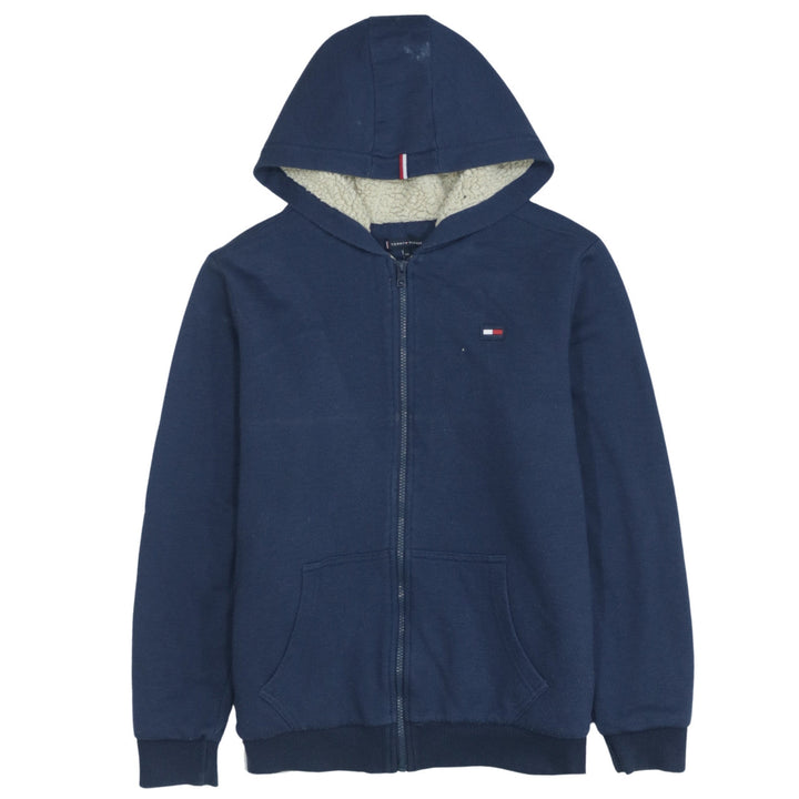 Tommy Hilfiger Boys Blue Full Zip Hoodie Sherpa Lined Size 176