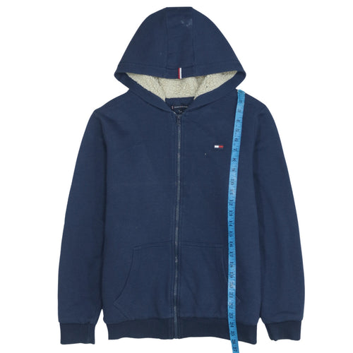 Tommy Hilfiger Boys Blue Full Zip Hoodie Sherpa Lined Size 176