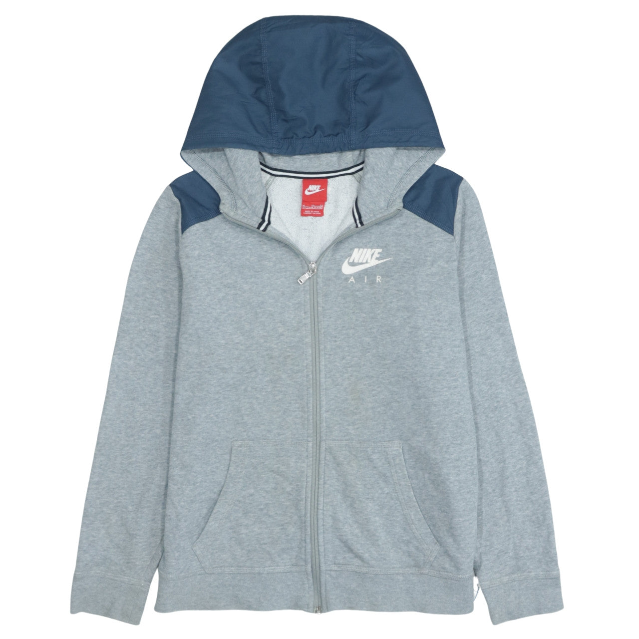 Nike Boys Grey Full Zip Hoodie XL 13-15 Years Hooded Sweatshirt