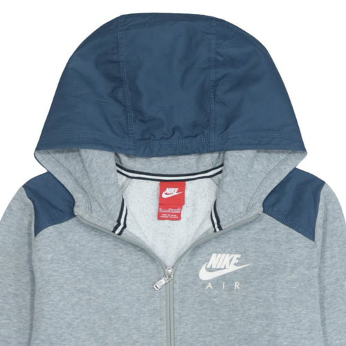 Nike Boys Grey Full Zip Hoodie XL 13-15 Years Hooded Sweatshirt