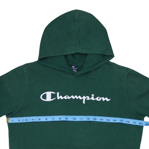 Champion Boys Green XL Hoodie 13-14 Years Pullover Cotton Blend Logo