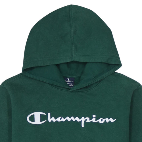 Champion Boys Green XL Hoodie 13-14 Years Pullover Cotton Blend Logo